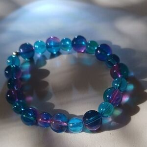 Blue and Purple Beaded Bracelet